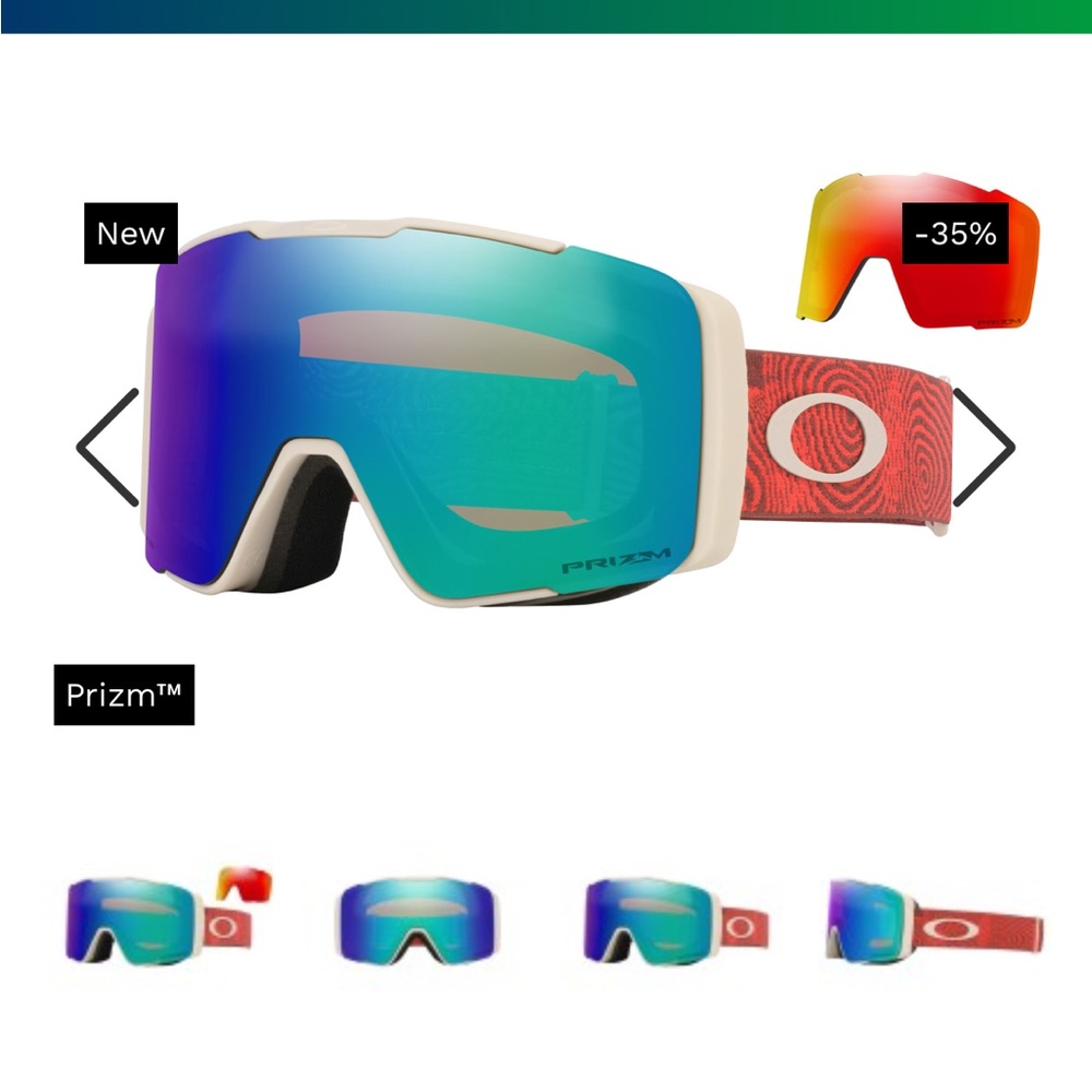 Oakley Prizm ski/board Goggles - Blue and Red Strap